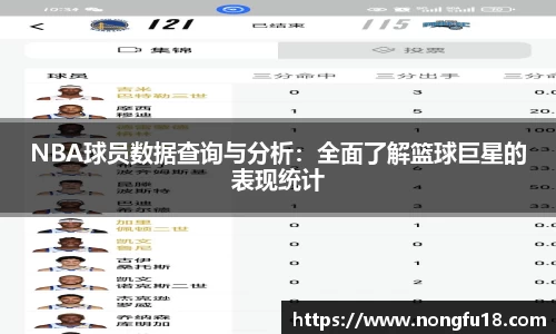 NBA球员数据查询与分析：全面了解篮球巨星的表现统计