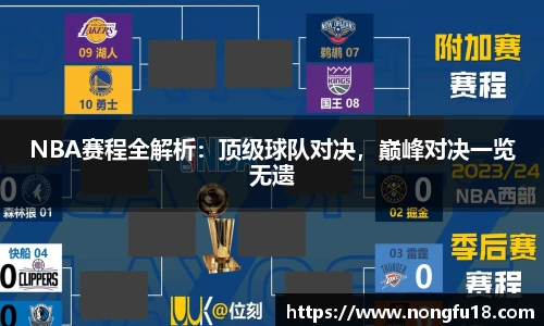 NBA赛程全解析：顶级球队对决，巅峰对决一览无遗